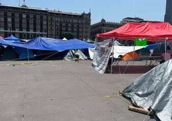 CNTE no levantará plantón para el cierre de campaña de Sheinbaum