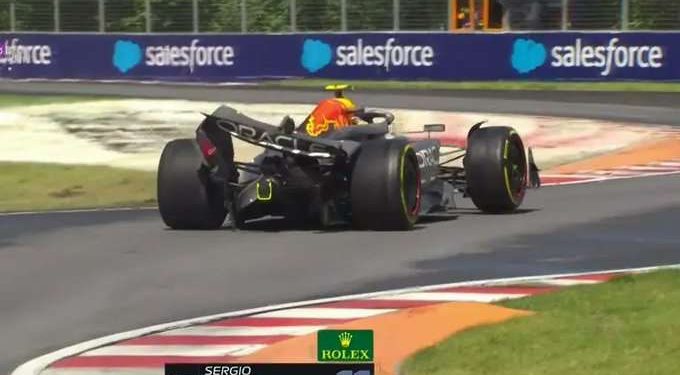 Checo Pérez se retira tras chocar en el Gran Premio de Canadá 2024