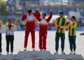 María Pérez y Álvaro Martín ganan el oro en el relevo mixto de marcha
