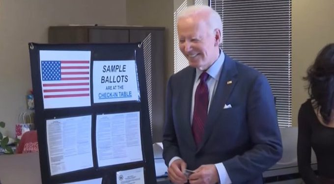 Joe Biden vota anticipadamente en Delaware para las elecciones de 2024