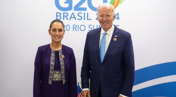 Sheinbaum y Biden refuerzan cooperación en seguridad y migración durante la Cumbre del G20