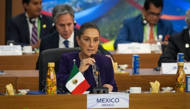 Sheinbaum propone usar el 1% del gasto militar mundial para reforestar en Cumbre del G20