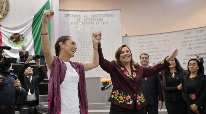 Claudia Sheinbaum acompaña a Rocío Nahle en su nombramiento como gobernadora de Veracruz