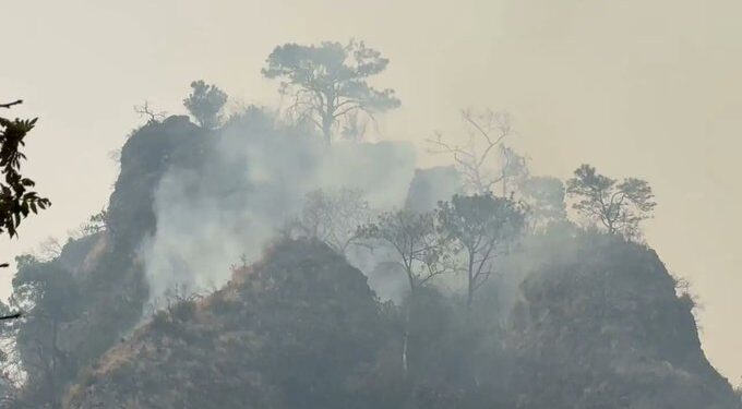 Autoridades intensifican combate al incendio forestal en El Tepozteco