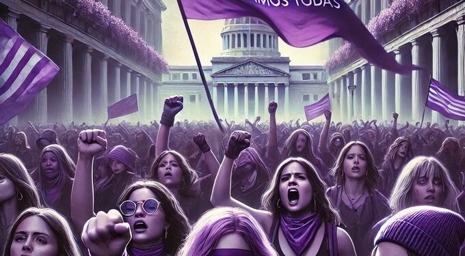 Mujeres protestan en el mundo por igualdad y justicia en el Día de la Mujer