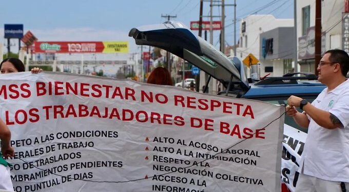 Marchas del IMSS Bienestar en varias entidades; trabajadores denuncian carencias en salud