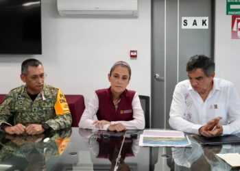 Desciende el nivel del Río Pánuco; Sheinbaum y Villarreal refuerzan vigilancia en zonas de riesgo