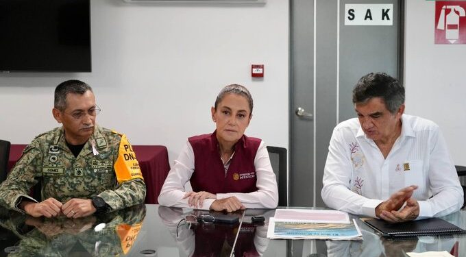 Desciende el nivel del Río Pánuco; Sheinbaum y Villarreal refuerzan vigilancia en zonas de riesgo