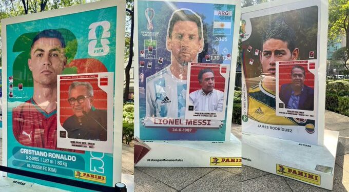 Intervienen exposición del Mundial 2026 con imágenes de políticos señalados por EU
