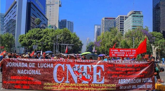 CNTE anuncia nuevas movilizaciones y prevé protestas cerca del AICM y del estadio del Mundial 2026