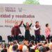 Normalistas de El Mexe irrumpen en evento de Sheinbaum en Hidalgo y exigen justicia