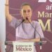 Manifestantes increpan a Sheinbaum durante presentación de avances de gobierno en Colima