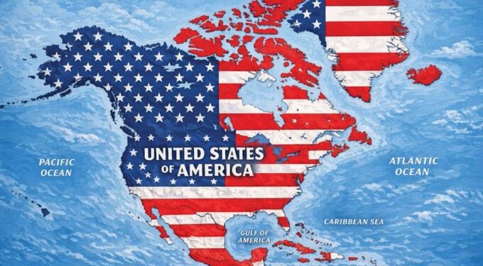 Trump comparte mapa sin explicación y muestra a México y Canadá bajo territorio estadounidense