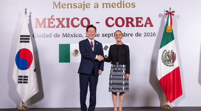 Sheinbaum recibe a Lee Jae-myung; México y Corea del Sur amplían cooperación bilateral